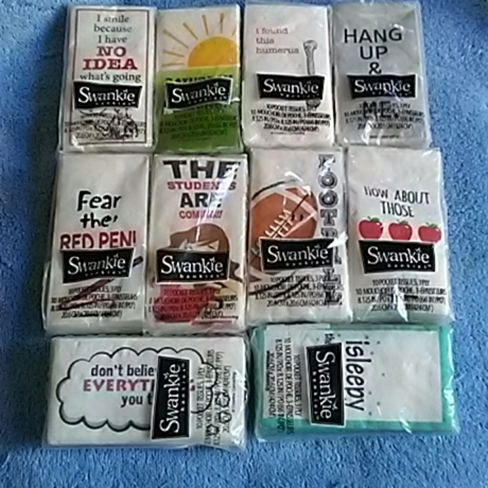 Humorous packs of tissues